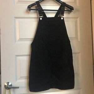 TopShop Black Denim Overall Dress